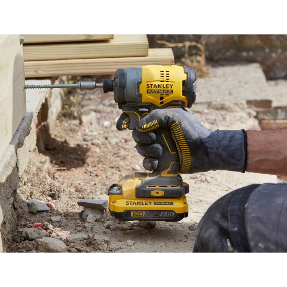 Set combinat 2 scule electrice Stanley Fatmax V20 SFMCK461D2T, 2 acumulatori 18 V / 2.0 Ah, incarcator 1,25 A, valiza PRO-STACK™ - imagine 7