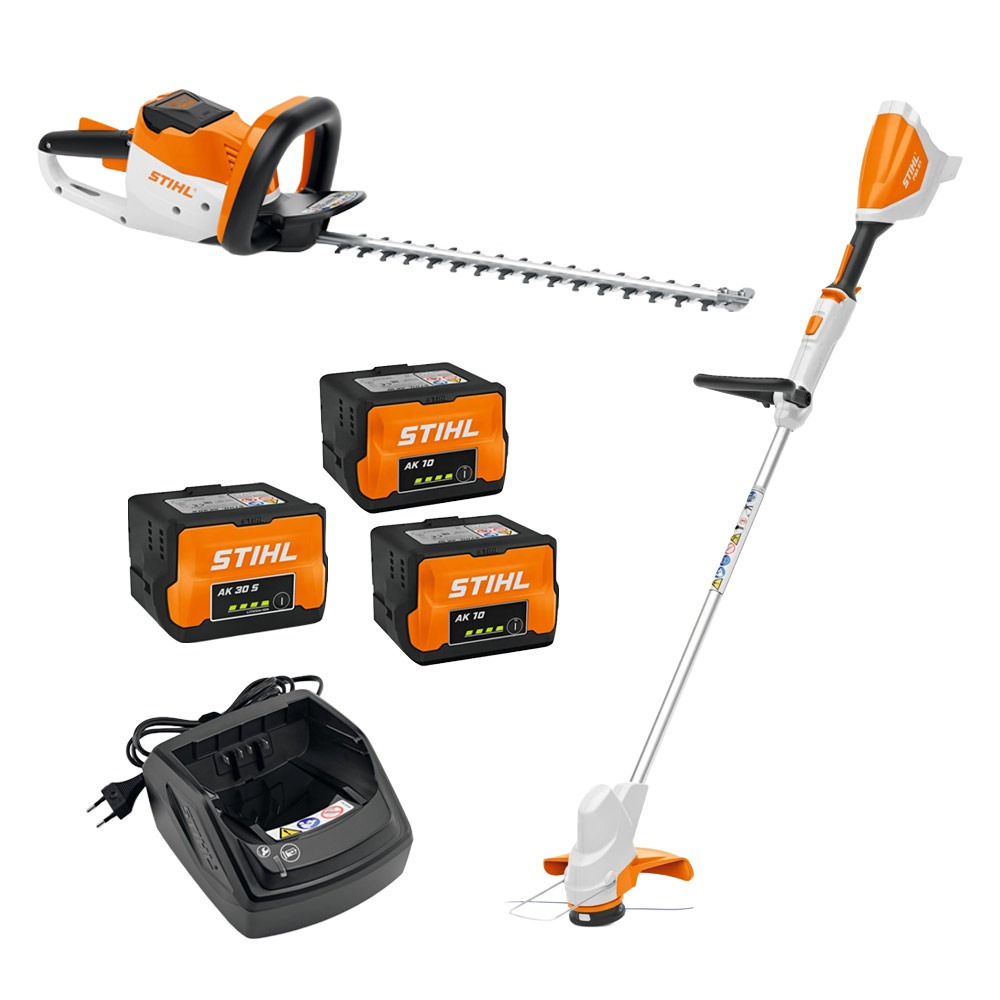 Pachet scule acumulatori AK STIHL HSA56 + FSA 57 KIT + AK10 + AK30, Li-Ion, 36 V