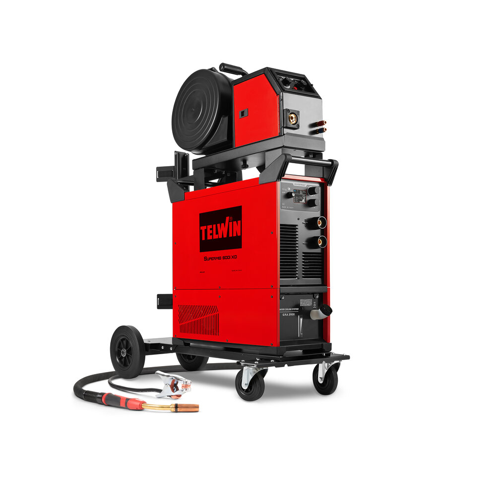 Aparat sudura multiproces MIG/MMA/TIG DC Telwin SUPERMIG600IXD_RA_T, 600 A, sarma otel 0.6-1.6 mm, racire cu lichid, cu accesorii si carucior de transport - view 2