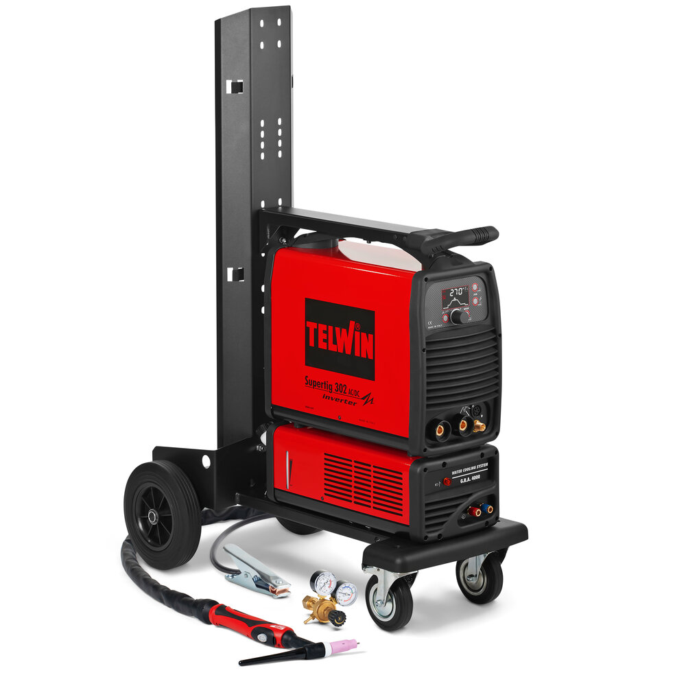 Aparat sudura TIG/ MMA Telwin SUPERTIG302AC/DC_RA_T, 400 V, 270 A, electrozi 1.6-5  mm, torta TIG racita cu lichid, cu accesorii si carucior de transport - imagine 9