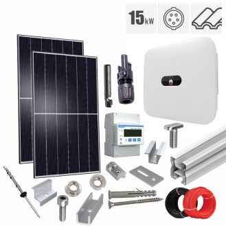 Kit fotovoltaic 16.18 kW, panouri Canadian Solar, invertor trifazat Huawei, tigla metalica