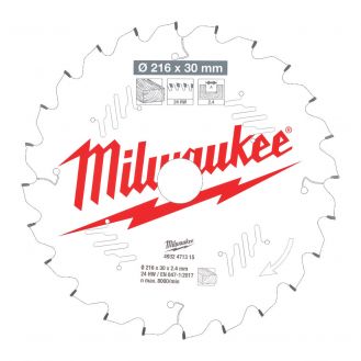 Disc fierastrau circular Milwaukee 4932471315, D 30X216 mm, 24 dinti, pentru lemn