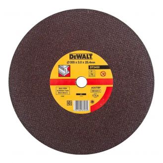 Disc abraziv Dewalt DT3450 pentru debitat metal, D 355x25.4x3.0 mm