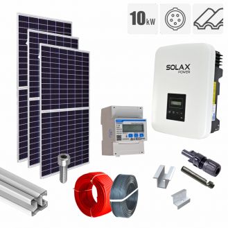 Kit fotovoltaic 10.66 kW on-grid, panouri Jinko Solar, invertor trifazat Solax, tigla ceramica ondulata