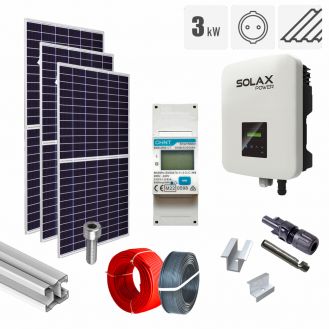 Kit fotovoltaic 3.28 kW on grid, panouri Jinko Solar, invertor monofazat Solax, tigla metalica