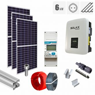Kit fotovoltaic 6.56 kW on-grid, panouri Longi, invertor monofazat Solax, tigla metalica