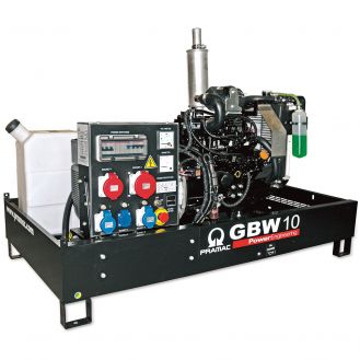 Generator de curent diesel Pramac GBW10Y_M, trifazat, 8.92 kVA, panou manual, fara carcasa insonorizata
