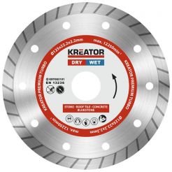 Disc diamantat Premium Turbo Kreator KRT083101, 125x22.2x2.2 mm, continuu